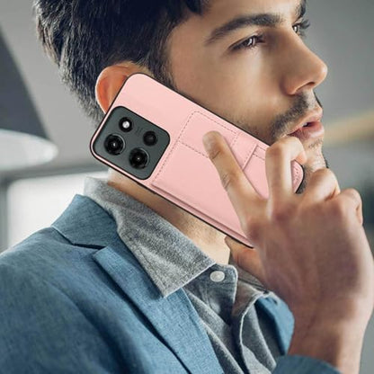 for Moto G 5G 2025 Back RFID Blocking Wallet Case, Rose Gold | PU leather, TPU interior, 5 card slots, cash/photo pocket, magnetic clasp, kickstand, 2-layer shockproof, scratch resistant - color: Rose Gold
