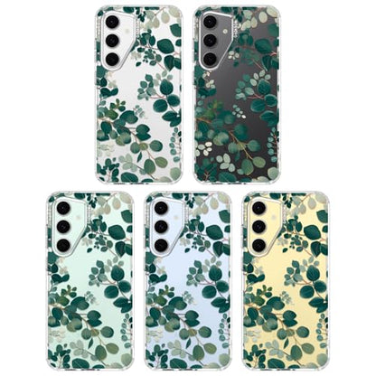 MOSNOVO Case for Samsung Galaxy S24 FE, [Buffertech 6.6ft Military-Grade Drop Protection] [Anti Peel Off Tech] Clear TPU Bumper Phone Case Cover Design - Eucalyptus - color: Clear - Eucalyptus, size: Samsung Galaxy S24 FE