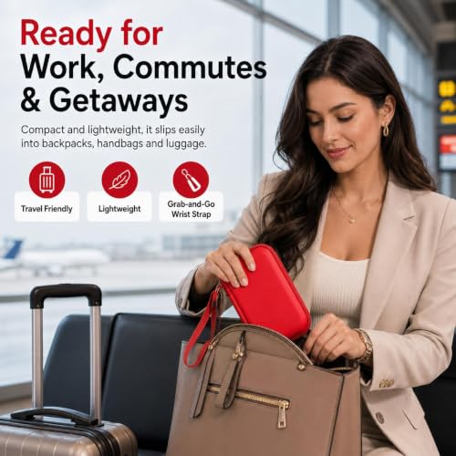 ANKHOH Travel Case for Iseyyox/for RTOPS/for QUZUDN 3 in 1 Wireless Charger - color: Red