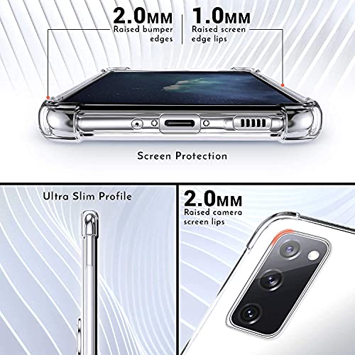 Shields Up for Galaxy S20 FE Case, Minimalist Wallet Case with Card Holder [3 Cards] & Ring Kickstand/Stand, [Drop Protection] Slim Protective Cover for Samsung Galaxy S20 FE 5G - Clear | Minimalist Wallet Case, 3 Card Slots, 360° Rotation Ring Stand/Kick
