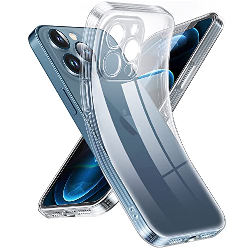 Supdeal Crystal Clear Case for iPhone 12 Pro, [Not Yellowing] [Camera Protection] [Military Grade Drop Tested] Transparent Shockproof Protective Phone Case Soft Silicone Slim Cover, 6.1", Transparent - color: Transparent, size: iPhone 12 Pro