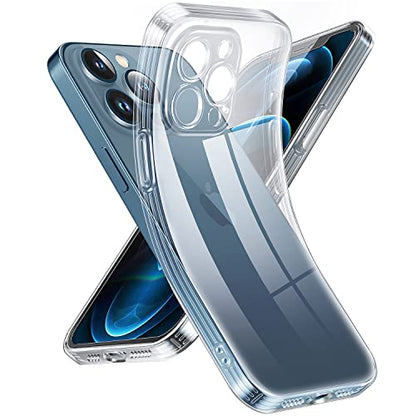 Supdeal Crystal Clear Case for iPhone 12 Pro, [Not Yellowing] [Camera Protection] [Military Grade Drop Tested] Transparent Shockproof Protective Phone Case Soft Silicone Slim Cover, 6.1", Transparent - color: Transparent, size: iPhone 12 Pro