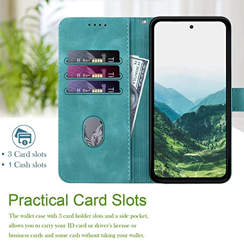 for Samsung S21 Case Wallet Card Holder Strap (Green) | PU Leather Pattern, Card Slots, Cash Pocket, Kickstand, Magnetic Closure, Flip Cover, TPU Inner, Shockproof Protective - color: Green