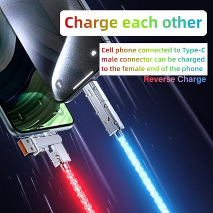 4 in 1 USB Charging Cable 2 Pack 3.3ft Light up USB Cable Colorful Gradual - color: 4 Combinations Colorful Gradual