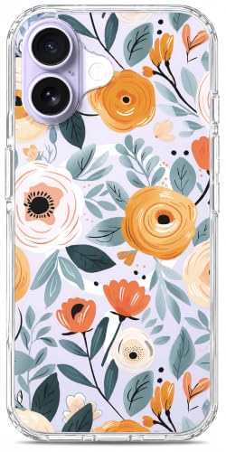 Ranz Clear Case Compatible with MagSafe for iPhone 17 – Transparent Flower Blossom Case for Women Girls, Anti-Yellowing Slim Shockproof Protective Cover - Flower Blossom - color: Flower Blossom, size: iPhone 17