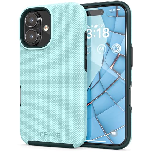 Crave Dual Guard Compatible with iPhone 16 Case, Compatible with MagSafe Shockproof Protection Dual Layer Case for Apple iPhone 16 (6.1") - Aqua - color: Aqua