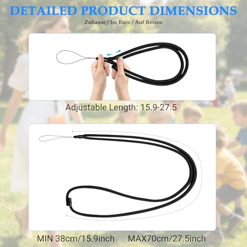 Phone Lanyard for iPhone Adjustable Crossbody Phone Strap Compatible with iPhone and Android Smartphones Universal Phone Neck Lanyard for Travel Essentials
