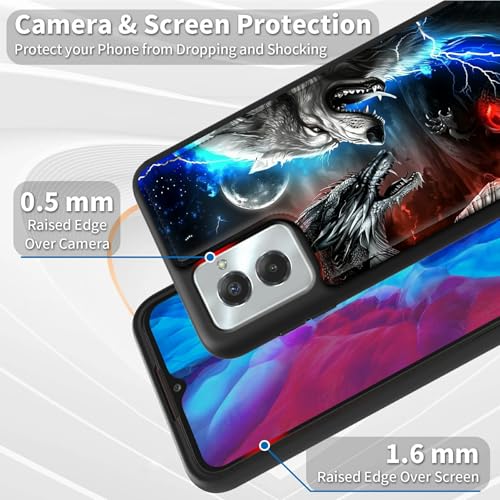 for Motorola Moto G Power 5G 2024 6.7" Wallet Case with Credit Card Holder, Shockproof Protective Kickstand Credit Card Slot Holder Flip Soft PU Leather Cover, Dragon Wolf - color: Dragon Wolf