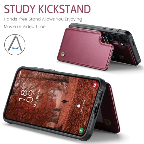 Kowauri for Samsung Galaxy S26 Case, PU Leather Wallet Case for Women Men with RFID Blocking Card Holder Slot Magnetic Closure Shockproof Protective Phone Cover for Samsung Galaxy S26 (Red) - color: Red