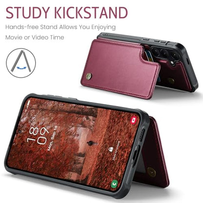 Kowauri for Samsung Galaxy S26 Case, PU Leather Wallet Case for Women Men with RFID Blocking Card Holder Slot Magnetic Closure Shockproof Protective Phone Cover for Samsung Galaxy S26 (Red) - color: Red