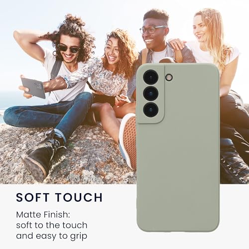 kwmobile Case Compatible with Samsung Galaxy S22 Case - Protective Slim TPU Phone Cover - Soft Matte Finish - Gray Green - color: gray green, size: Galaxy S22