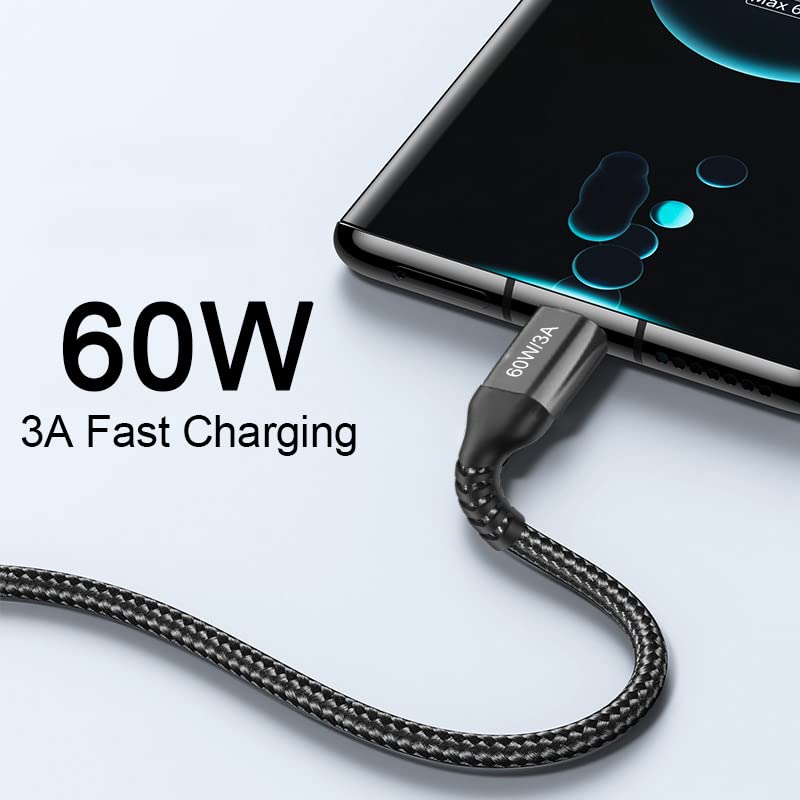 USB-C to USB-C Cable (15FT 2PACK 60W) Long Cable, Fast Charging - color: Grey, size: 15FT