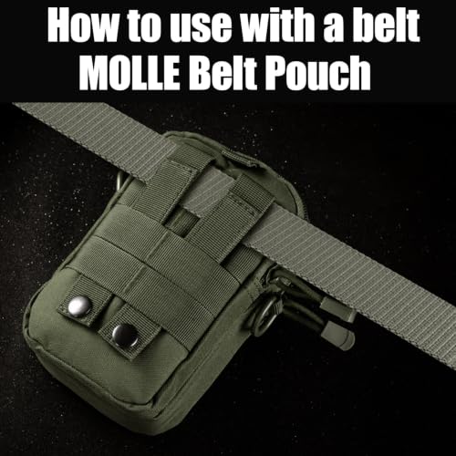 Belt Pouch, Tactical Molle Phone Pouch EDC Utility Pouches Waist Bag Packs, Small Cell Phone Holster Gear Tool Gadget Pocket for Men Running - color: Strap Green