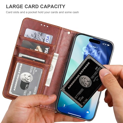 Bocasal for MagSafe Wallet Case Card Holder for iPhone 17 Air, Brown - color: Brown for MagSafe