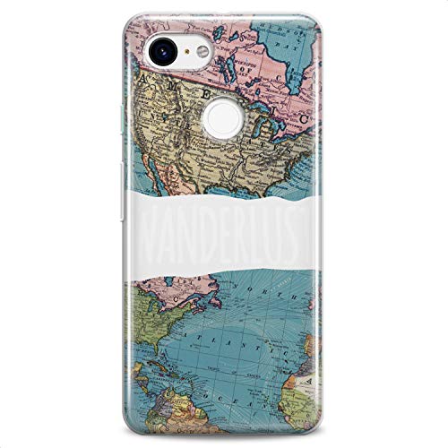 TPU Case Compatible for Google Pixel 9 8 Pro 7a 6a 5a XL 4a 5G 2 XL 3 XL 3a Flexible Silicone Print Quote Globe Journey Trip Clear Traveling Girls Slim fit Wanderlust Soft Design Cute Map - color: Map Print