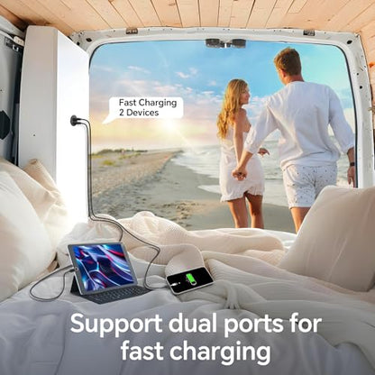 50W 12V USB Outlet Dual 25W USB-C Charger PD 3.0 Aluminum Fast Charging Socket, Replacement Car Charger Accessories for RV Camper Trailer Truck Boat Golf - color: 1Pcs