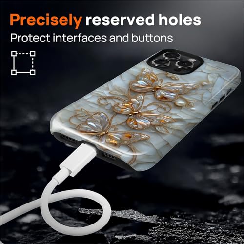 Magnetic for iPhone 14 Pro Max Case,[Compatible with Magsafe] Dual Layer Protective Heavy Duty Shockproof Rugged Drop Protection Bumper Hybrid Case - Stained Glass Butterflies - color: Stained Glass Butterflies, size: iPhone 14 Pro Max