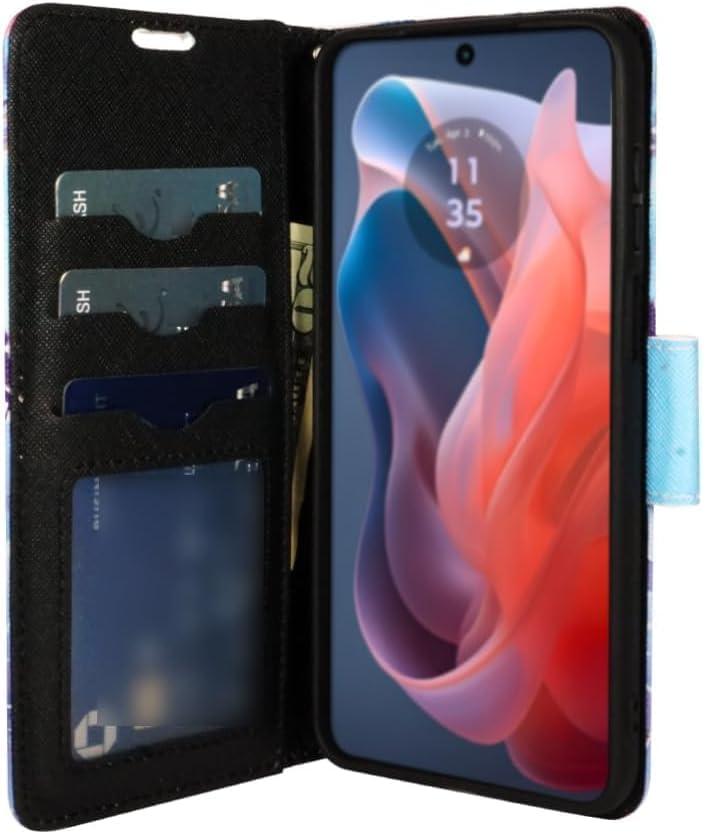 Zase for Motorola Moto G Power 5G (2025/2026) Wallet Phone Case Purse Protective Premium PU Leather Magnetic Closure w/Kickstand ID Card Slot Wrist Strap Cute Design (Blue Bird) - color: Blue Bird