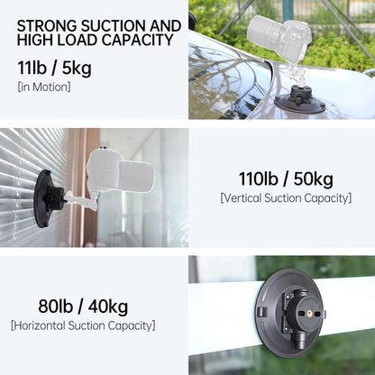 6" Camera Suction Cup Mount, Heavy Duty Pump Vacuum Mount - size: 6” Plastic