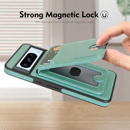 SkyEagle for MagSafe Google Pixel 8 Pro Wallet Case,Blue Green - color: Blue Green, size: Google Pixel 8 Pro 6.7"
