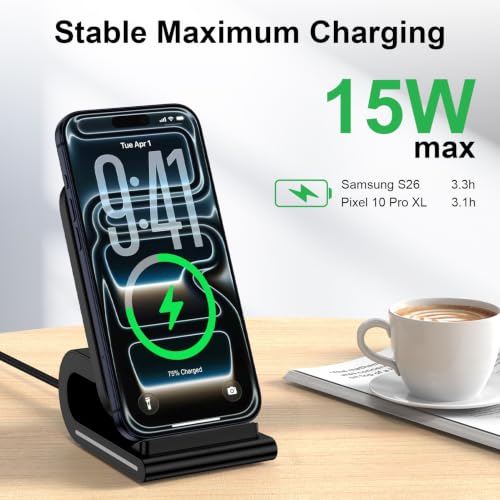 Pixel 11 Wireless Charger Stand for Google Pixel 11/10 Pro XL/Fold/9 Pro/8a - color: Black