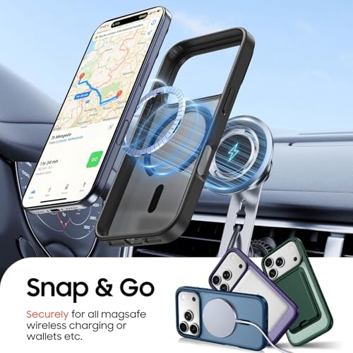 Magnetic for iPhone 17 Pro Wallet Case with Card Holder Black | Compatible with MagSafe, Shockproof Phone Cover with Detachable RFID Blocking Credit Card Slot, Black - color: Black, size: iPhone 17 Pro