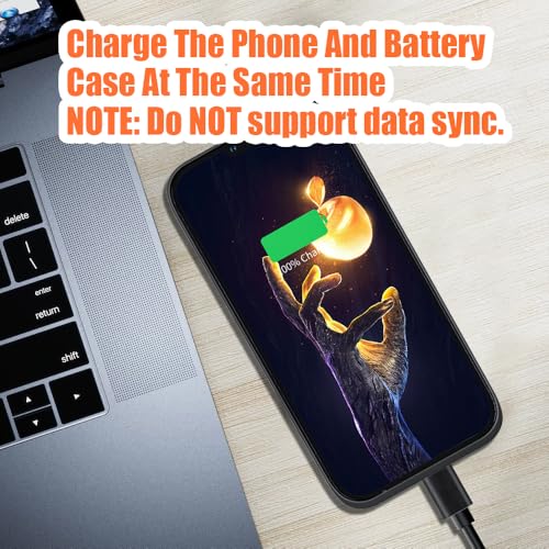 [Upgraded] Battery Case for iPhone 14, 5000mAh Rechargeable Extended Battery Charging/Charger Case, Add 100% Extra Juice, Support Wire Headphones (6.1 inch) Black