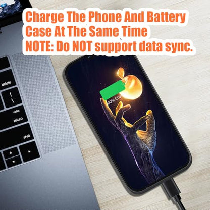 [Upgraded] Battery Case for iPhone 14, 5000mAh Rechargeable Extended Battery Charging/Charger Case, Add 100% Extra Juice, Support Wire Headphones (6.1 inch) Black