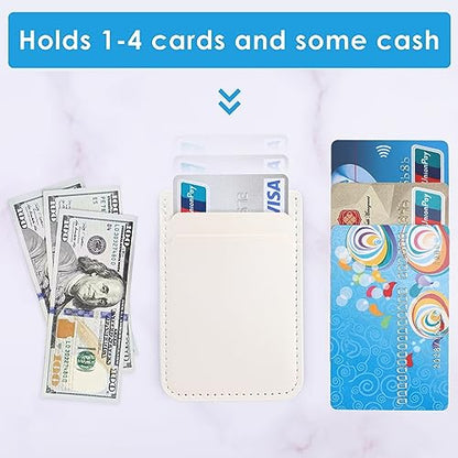 Fulgamo Phone Wallet Stick on,Card Holder for Phone Case,Phone Card Holder - color: Baby Blue,White,Black