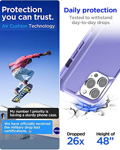 AICase for iPhone 13 Pro Max/iPhone 12 pro max Case,Heavy Duty Protective Phone Case Military Full Body Protection Shockproof/Dustproof/Drop Proof Rugged Durable Light Purple - color: Light purple