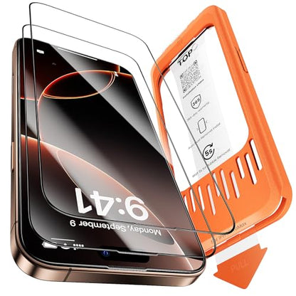Yriklso 2-Pack for iPhone 16 Pro Max Screen Protector,Military Grade Shatterproof,Bubble-Dust Free Box,9H+ HD Tempered Glass,Scratch & Smudge Resistant for iPhone 16 Pro Max 6.9 inch - size: iPhone 16 Pro Max（6.7"）