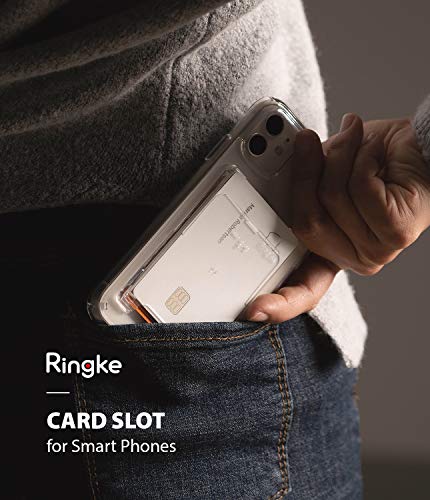 Ringke Slot Card Holder for Phone Case, Business Card Holder for Back of Phone, ID Credit Card Holder Stick on for Women Men, Phone Wallet Compatible with iPhone, Galaxy, and Pixel - Clear Mist - color: Clear Mist