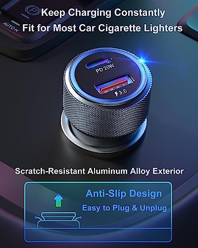 USB C Car Charger 36W, OKRAY Dual USB Car Charger PD3.0&QC3.0 Fast Charging - color: Grey, size: 3-Pack