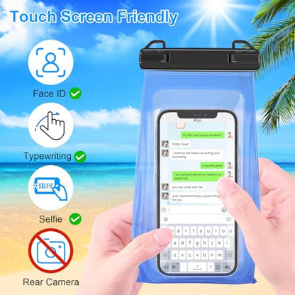Large Capacity Waterproof Phone Pouch Floating, Waterproof Bag Case for iPhone 15 14 Pro Max 13 12 11 X XR 8 Plus Samsung Up to 6.9'', IPX8 Water Proof Phone Dry Bag for Swimming Kayaking, 1Pack - color: Larger Blue, 1 Piece