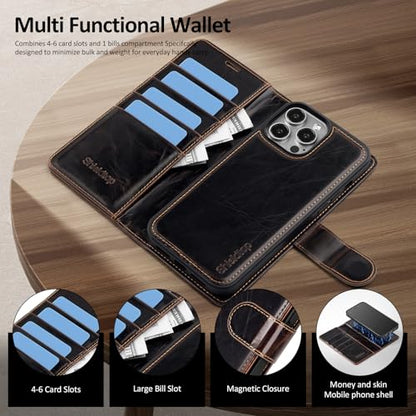 Shieldtop Compatible with MagSafe iPhone 13 Pro Wallet Case,(Coffee) - color: A-Coffee, size: iPhone 13 Pro - 6.1"