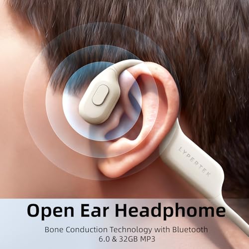 LYPERTEK SoundFree S30 Bone Conduction Headphones, Swimming Headphones - color: SOUNDFREE S30-Beige