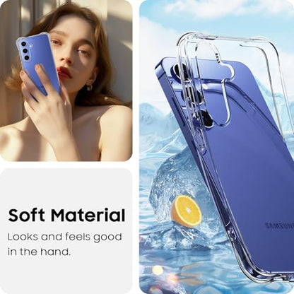 for Galaxy S25 Case, Ultra [Slim Thin] Flexible Scratch Resistant Clear TPU Gel Rubber Soft Skin Silicone Protective Phone Case Cover for Samsung Galaxy S25 (Clear) - size: S25