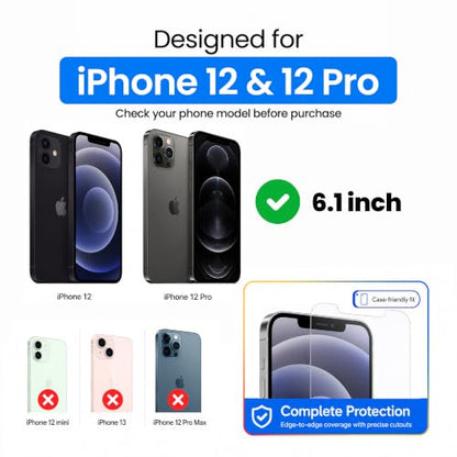 Ocushield Anti Blue Light Tempered Glass Screen Protector of iPhone 12 & iPhone 12 Pro (6.1") – Blocks Blue Light, Prevents Eye Strain & Helps You Sleep Better, 9H Hardness & Case Friendly | Fits 6.1 inch display. 9H tempered glass blocks UV & blue light.