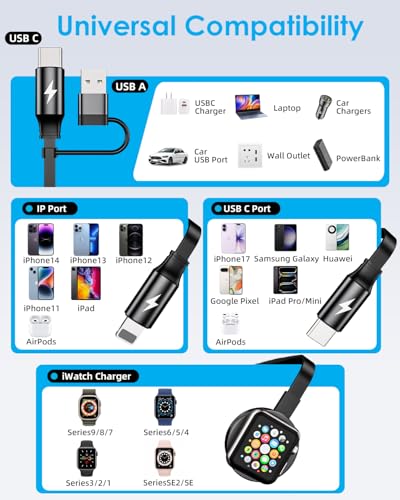 Multi Charging Cable 2 Pack Retractable Car Charger for Multiple Devices - style: 2