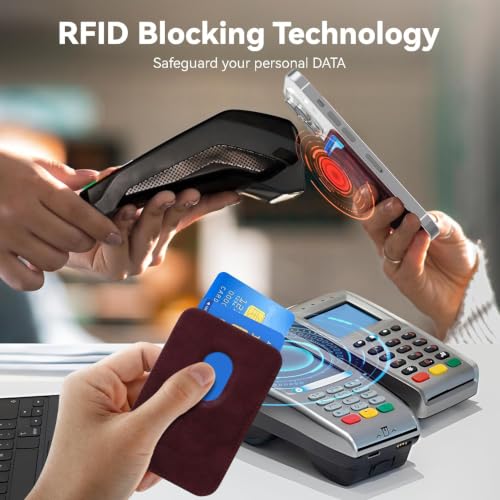 Magnetic Wallet Cell Phone Card Holder for Phone Case with Mag-Safe - color: Berry Red, size: 1 Pack