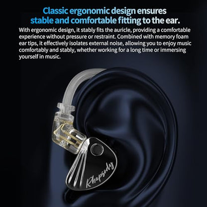 CCA Rhapsody 4-Mode Tuning Switch in-Ear Monitor Headphones, 2DD+4BA Hybrid Gaming IEM, HiFi Bass Wired Earphones for Audiophiles, Musicians & Singers - size: Without Mic
