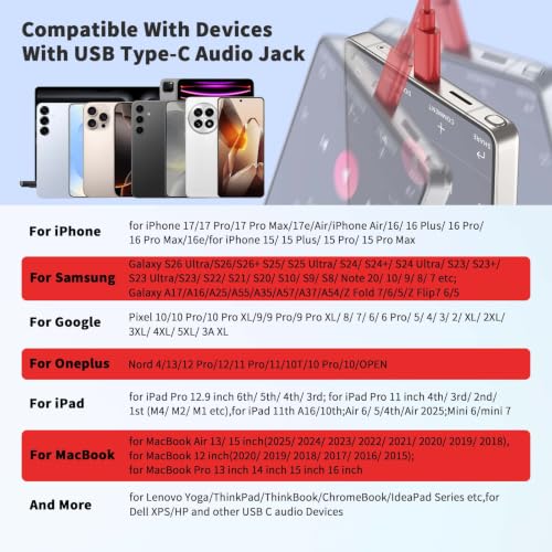 USB C Earbuds Wired Headphones for iPhone 18 Pro Max 17 16 17e,Red - color: Red