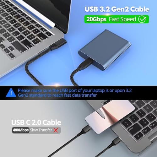 USB C Right Angle Cable 100W 6 inch 2Pack, 4K Video 20Gbps USBC 3.2 Cable - color: Black, size: 0.5FT+0.5FT