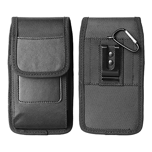 Vertical Nylon Cell Phone Holster Case with Belt Clip & Hook - XL - size: XL