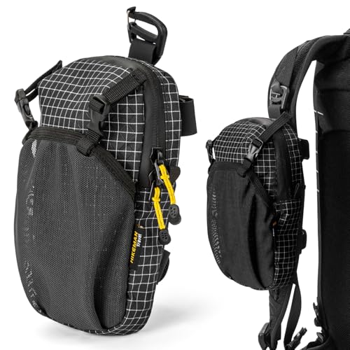 HIKEMAN Backpack Shoulder Strap Pouch - Smartphone Strap Pack,Waterproof Backpack Strap Pocket Attachment Bag for Hikers,Small Crossbody Bag Waist Pack for Sports Hiking Camping(Black) - color: Black