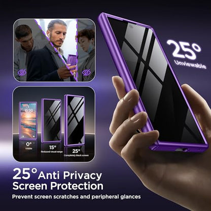 TONGATE Wallet for Z Fold 7 Case with Privacy Screen Protector, Purple - color: Purple