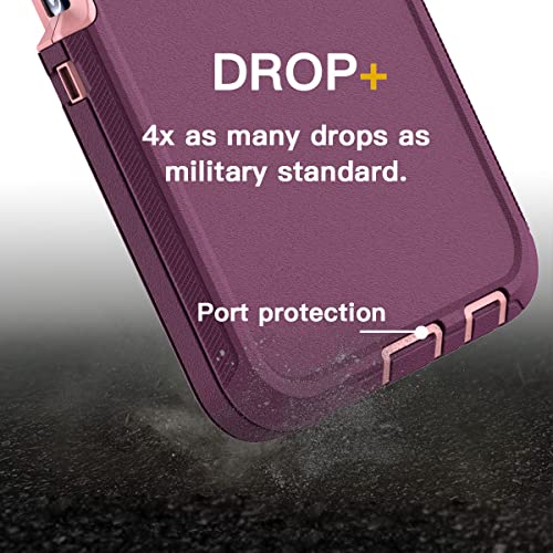 AICase for Galaxy A03S Case,Heavy Duty Drop Protection Full Body Rugged Shockproof/Dust Proof Military Protective Tough Durable Phone Cover for Samsung Galaxy A03S(US Version) - color: Night Purple/Pink