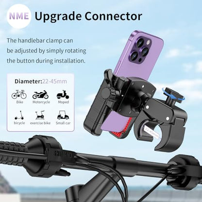 Bike Phone Holder, Handlebar Mount for Motorcycle, Scooter, Mountain, Ebike