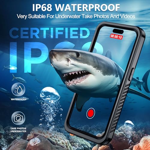MOZOTER for iPhone 15 Plus Case Waterproof with Clear Sound | [IPX8 Underwater Case][Full Body Shockproof & Dropproof]Built-in Screen Protector for iPhone 15 Plus 6.7 inch-Black - size: For iPhone 15 Plus-6.7"