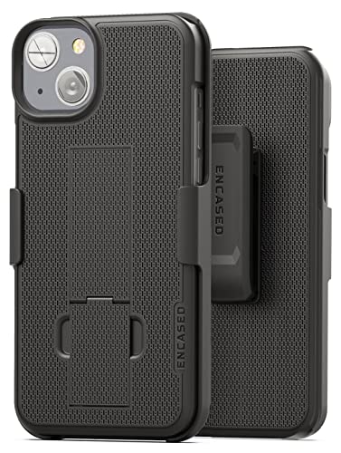 Encased DuraClip Holster Designed for iPhone 14 Case with Belt Clip and Kickstand (Matte Black) - size: iPhone 14
